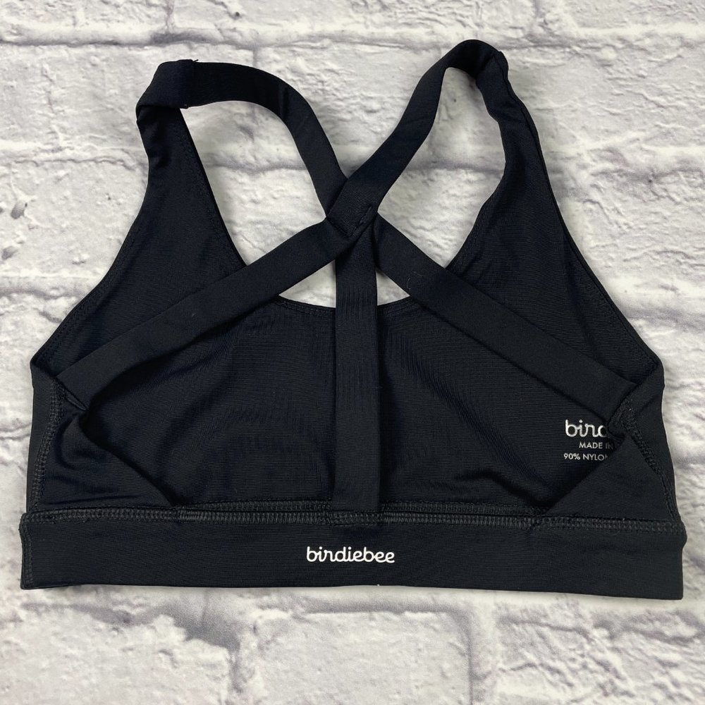 BIRDIEBEE BLACK HONOR CROSS BACK STRAPS STRAPPY SPORTS BRA XS - Picture 4 of 6